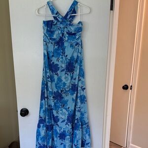 Floral Blue Maxi Dress
